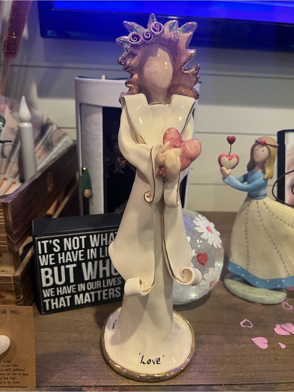 Blue sky accents-  'Love' Angel Figurine